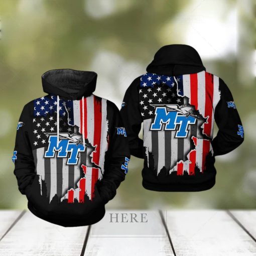Middle Tennessee Blue Raiders NCAA US Flag 3D Printed Hoodie