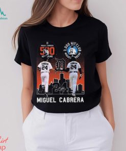 Miguel Cabrera Detroit Tigers 500 Home Runs 3000 Hit Club Miguel Barrera Signatures T Shirt+