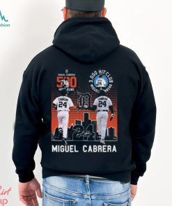 Miguel Cabrera Detroit Tigers 500 Home Runs 3000 Hit Club Miguel Barrera Signatures T Shirt+