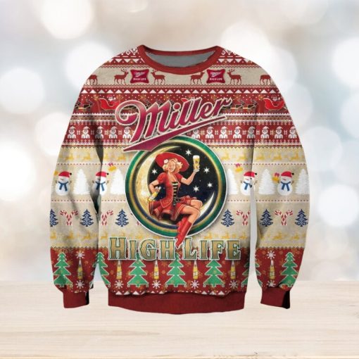 Miller High Life Beer Sweater Christmas