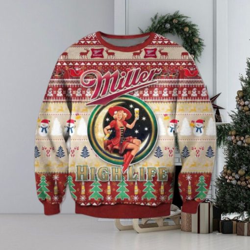 Miller Highlife Beer Ugly Christmas Sweater