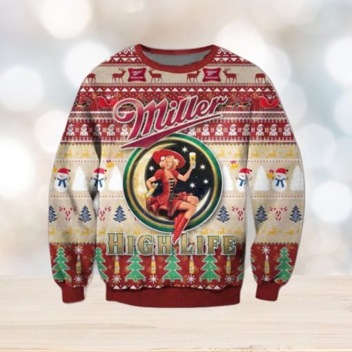 Miller Highlife Beer Ugly Christmas Sweater
