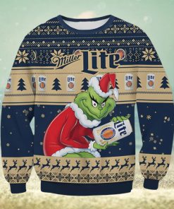 Miller Light Grinch Ugly Christmas Sweater Xmas 3D Printed Christmas Sweater Gift