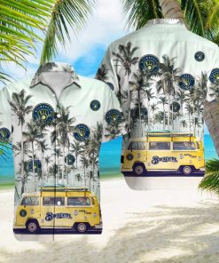 Milwaukee Brewers MLB Coconut Car Pattern Hawaiian Shirt