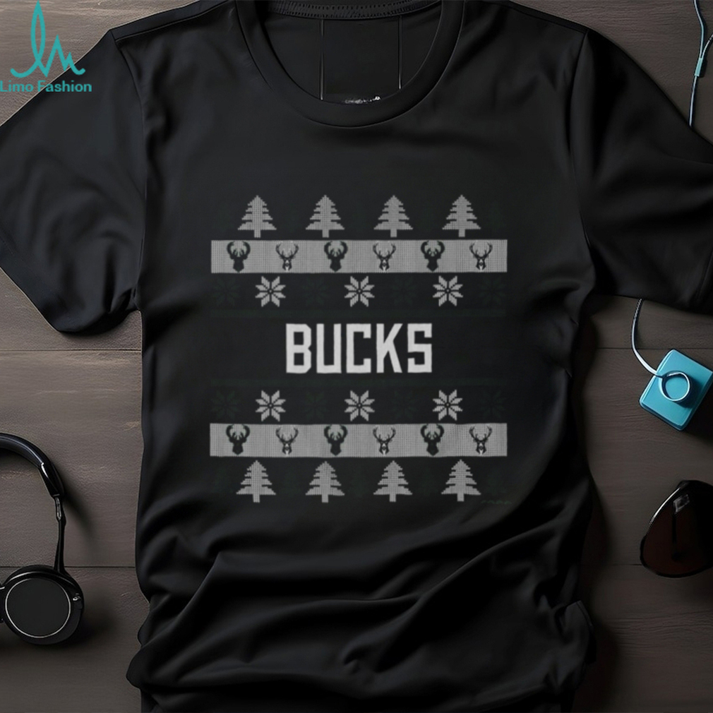 Milwaukee Bucks Holiday Christmas Tree T Shirt Milwaukee Bucks Holiday Christmas Tree T Shirt