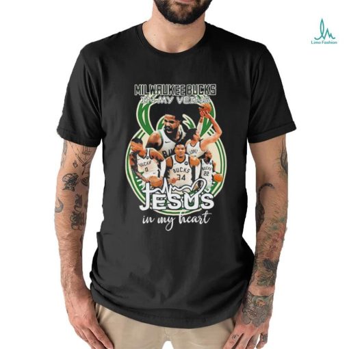Milwaukee Bucks In My Veins Jesus In My Heart T shirt