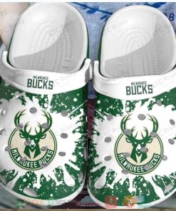 Milwaukee Bucks White Green Nba Crocs Clog Shoes