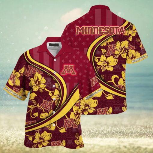 Minnesota Golden Gophers NCAA Us Flag Hawaiian Shirt Custom Summer Aloha Shirt