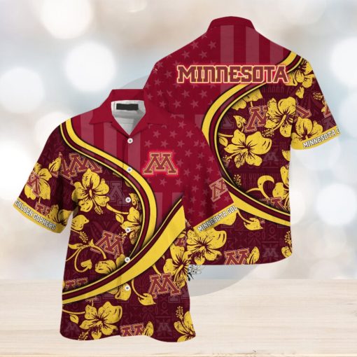 Minnesota Golden Gophers NCAA Us Flag Hawaiian Shirt Custom Summer Aloha Shirt