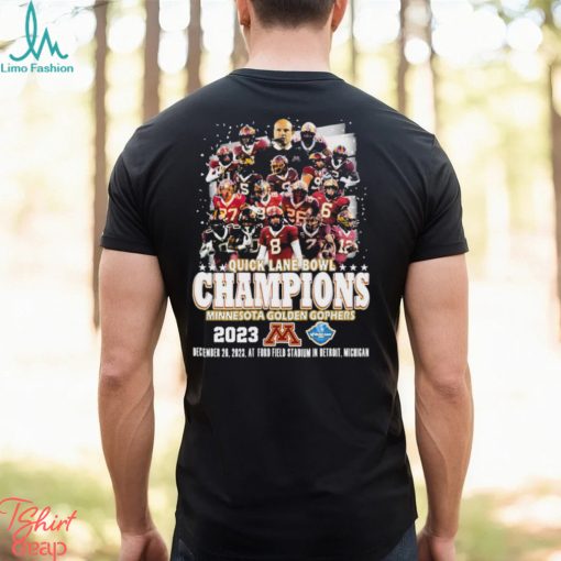 Minnesota Golden Gophers Team 2023 Quick Lane Bowl Champions Shirt