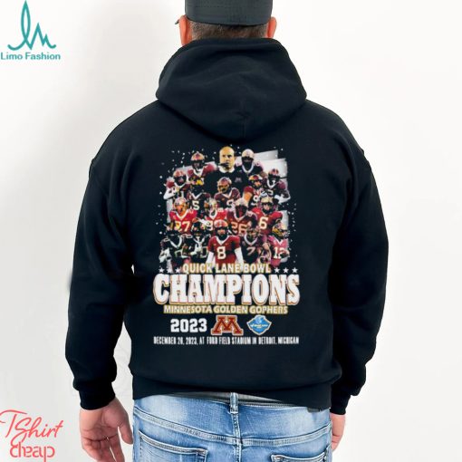 Minnesota Golden Gophers Team 2023 Quick Lane Bowl Champions Shirt