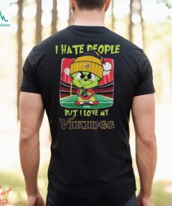 Minnesota Vikings Christmas Merch Santa Grinch Chibi I Hate People But I Love My Minnesota Vikings Christmas Shirt