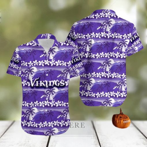 Minnesota Vikings Coconut Tree Pattern Hawaiian Shirt For Men Women