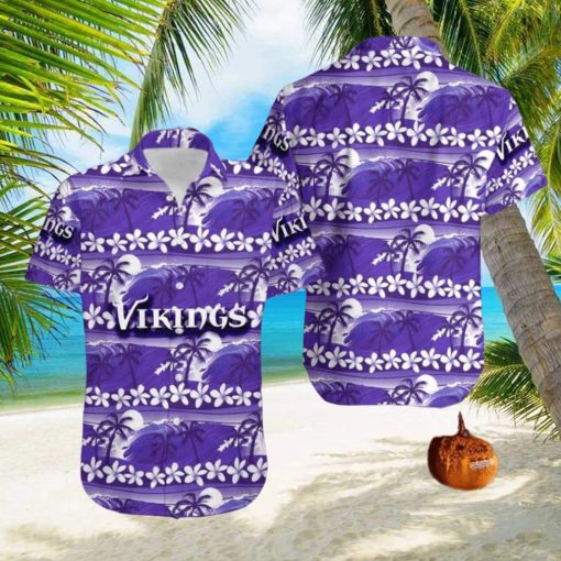 Minnesota Vikings Coconut Tree Pattern Hawaiian Shirt For Men Women