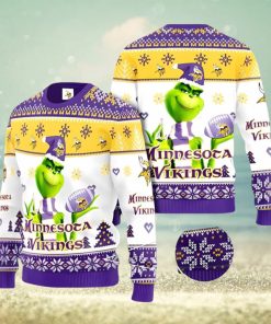 Minnesota Vikings Grinch Ugly Christmas Sweater Xmas 3D Printed Christmas Sweater Gift