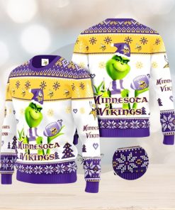 Minnesota Vikings Grinch Ugly Christmas Sweater Xmas 3D Printed Christmas Sweater Gift