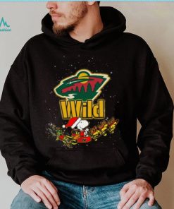 Minnesota Wild NHL Santa Snoopy and Woodstock Christmas T Shirt