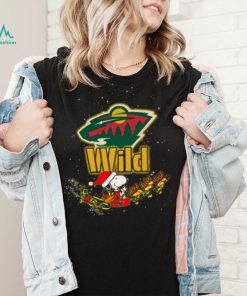 Minnesota Wild NHL Santa Snoopy and Woodstock Christmas T Shirt