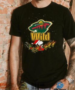 Minnesota Wild NHL Santa Snoopy and Woodstock Christmas T Shirt