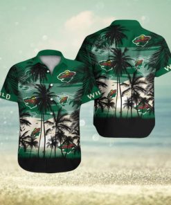 Minnesota Wild Short Sleeve Button Up Tropical Shirt Hawaiian Shirt