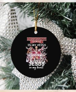 Mississippi State Bulldogs In My Veins Jesus In My Hearts Signatures Ornament Christmas