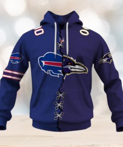Mix 2 NFL Teams Buffalo Bills Vs Baltimore Ravens Hoodie