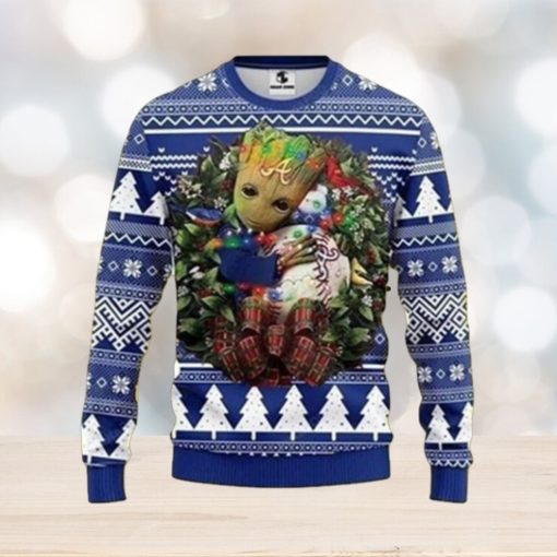 Mlb Atlanta Braves Groot Hug Ugly Christmas Sweater