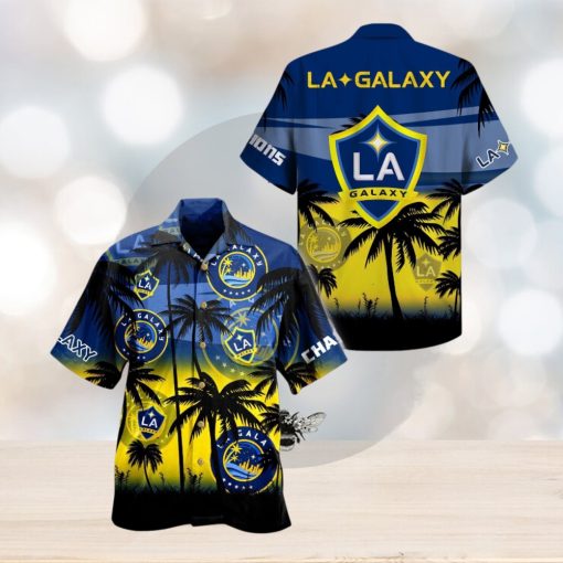 Mls La Galaxy Coconut Tree Beach Hawaiian Shirt