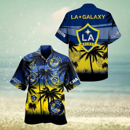 Mls La Galaxy Coconut Tree Beach Hawaiian Shirt