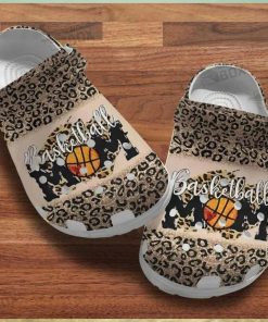 Mom Basketball Leopard Pattern Crocs Gift For Mother