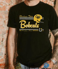 Montana State Bobcats Football Field Mountains & Minde Helmet Shirt