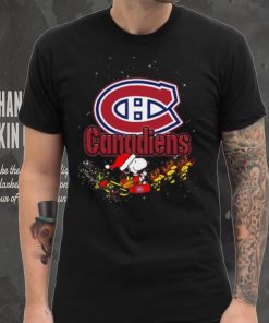 Montreal Canadiens NHL Santa Snoopy and Woodstock Christmas Shirt
