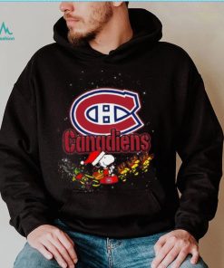 Montreal Canadiens NHL Santa Snoopy and Woodstock Christmas Shirt