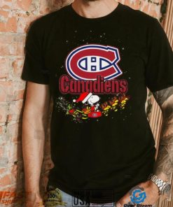 Montreal Canadiens NHL Santa Snoopy and Woodstock Christmas Shirt