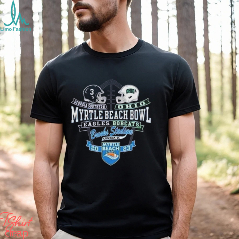 Myrtle Beach Bowl Georgia Southern Vs Ohio Head To Head Helmet College Football Bowl Season 2023 2024 T shirt Myrtle Beach Bowl Georgia Southern Vs Ohio Head To Head Helmet College Football Bowl Season 2023 2024 T shirt