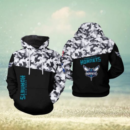 NBA Charlotte Hornets Black Camo Pullover Hoodie