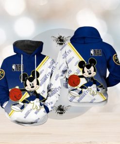 NBA Denver Nuggets Blue White Mickey Pullover Hoodie