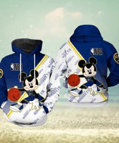 NBA Denver Nuggets Blue White Mickey Pullover Hoodie