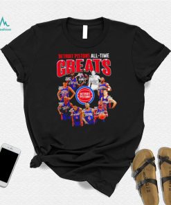NBA Detroit Pistons all time greats players signatures logo shirt