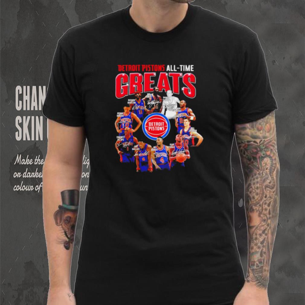 NBA Detroit Pistons all time greats players signatures logo shirt NBA Detroit Pistons all time greats players signatures logo shirt
