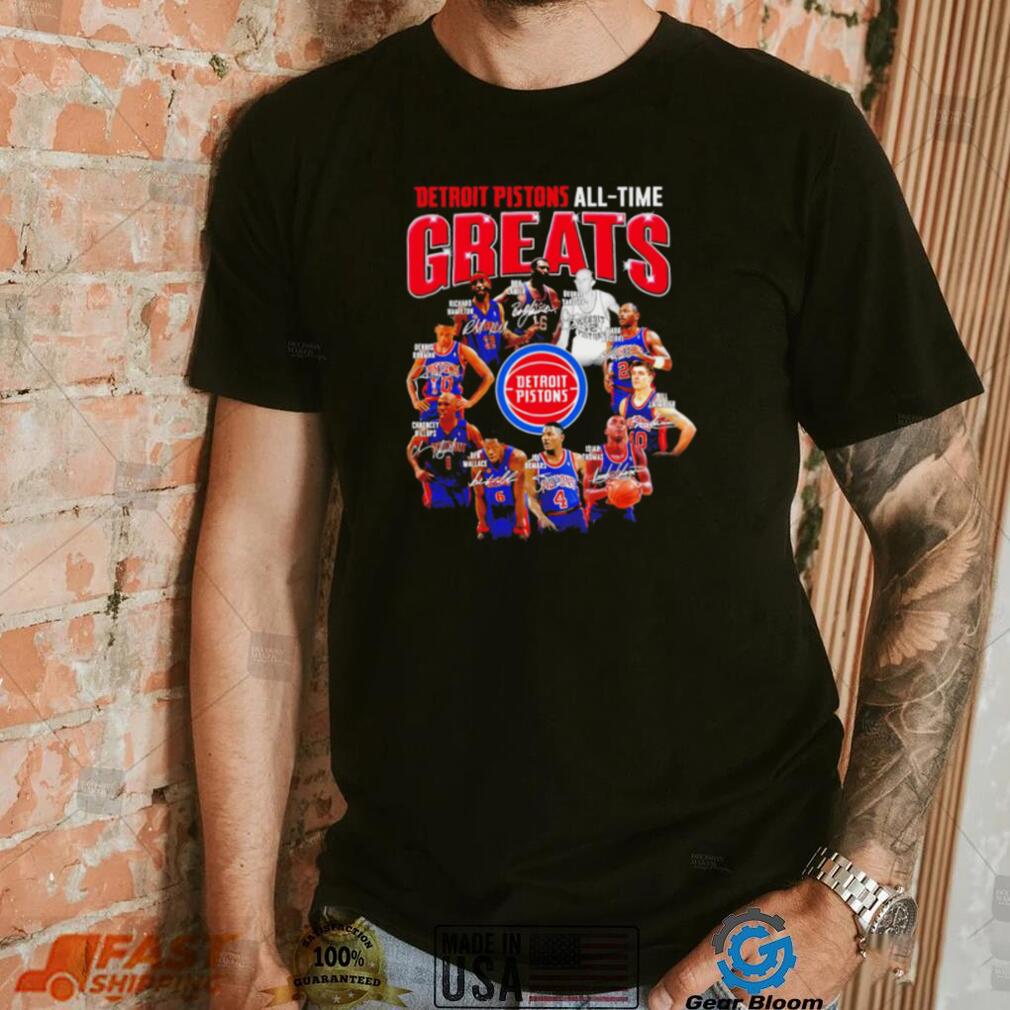 NBA Detroit Pistons all time greats players signatures logo shirt NBA Detroit Pistons all time greats players signatures logo shirt