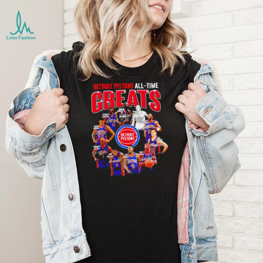 NBA Detroit Pistons all time greats players signatures logo shirt NBA Detroit Pistons all time greats players signatures logo shirt