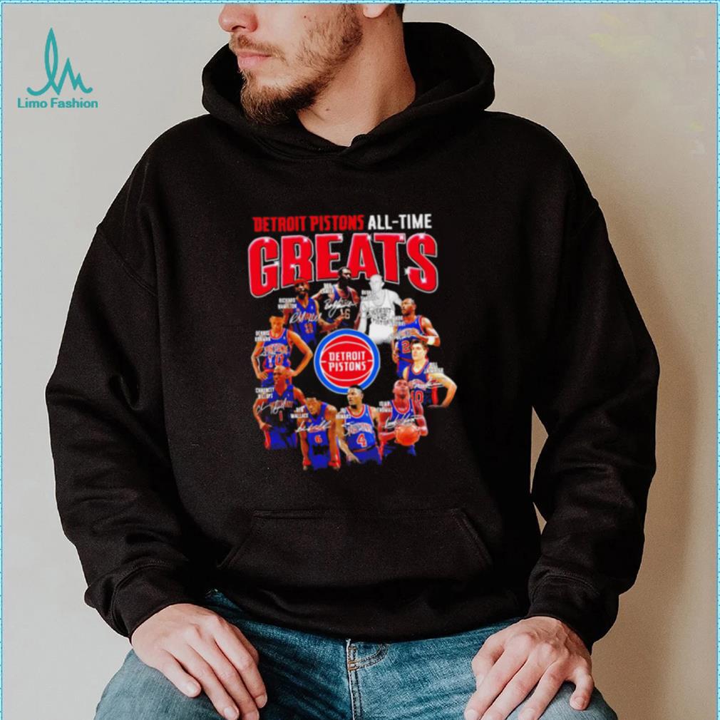 NBA Detroit Pistons all time greats players signatures logo shirt NBA Detroit Pistons all time greats players signatures logo shirt