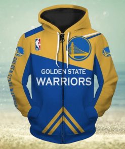 NBA Golden State Warriors Blue Yellow Zip Up Hoodie