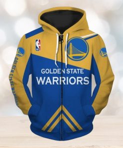 NBA Golden State Warriors Blue Yellow Zip Up Hoodie