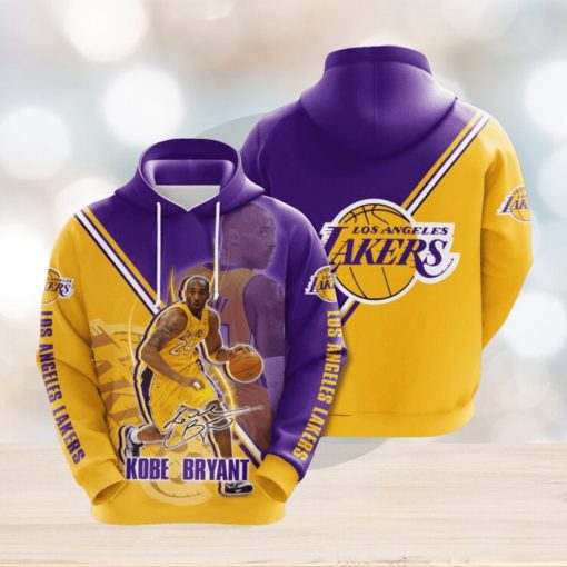 NBA Los Angeles Lakers Kobe Bryant Gold Purple Pullover Hoodie Ver 1
