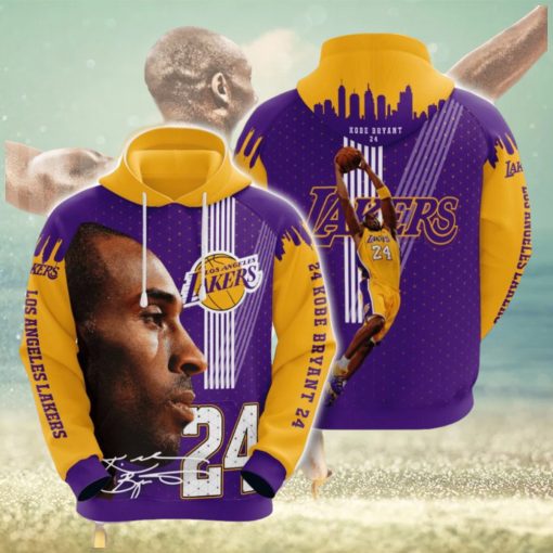 NBA Los Angeles Lakers Kobe Bryant Gold Purple Pullover Hoodie