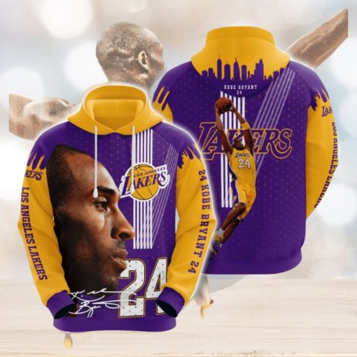 NBA Los Angeles Lakers Kobe Bryant Gold Purple Pullover Hoodie