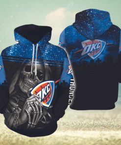 NBA Oklahoma City Thunder Night Halloween Skull Pullover Hoodie