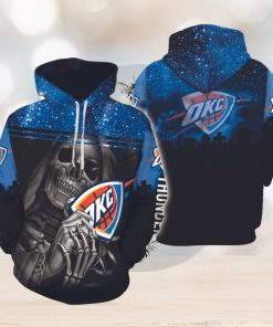 NBA Oklahoma City Thunder Night Halloween Skull Pullover Hoodie
